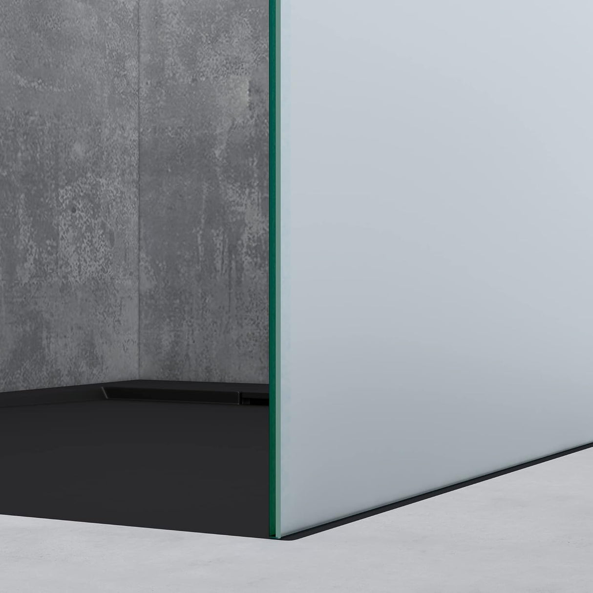 glasvilla Duschwand für Dusche Duschabtrennung Walk-In ESG-Sicherheitsglas 10mm NANO Glas BRAM1&BRAM3 Bremen2 Schwarz