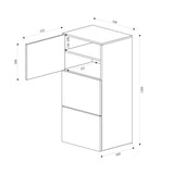glasvilla Schuhschrank Schuhkommode mit 3 Schränken BTH: 45x36x120 cm Schuhregal Möbel Schuhschrank02