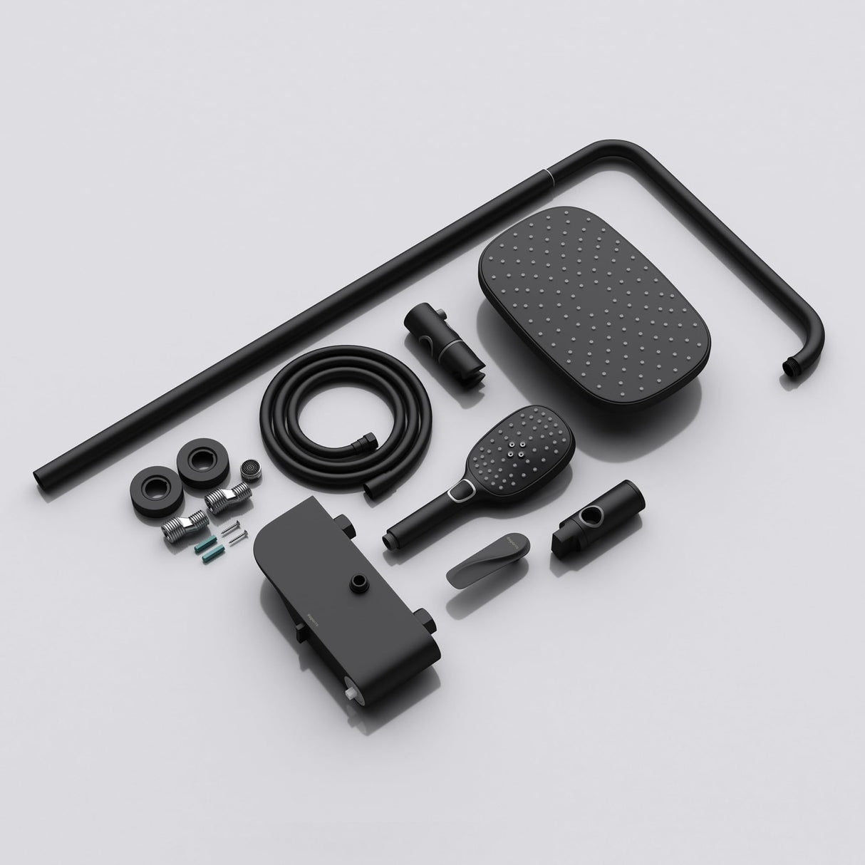 glasvilla Duschsystem mit Hand- und Kopfbrause Regendusche Duscharmatur mit Wandhalterungs-Set