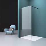 glasvilla Haltestange Duschwand Duschabtrennung Duschglaswand | Stabilisator für Walk in Dusche | um 180°schwenkbar für 6-10 mm Glasstärke