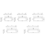 glasvilla Design Wandkonsole aus Edelstahl Waschtisch Halterung 3 Stück WH01