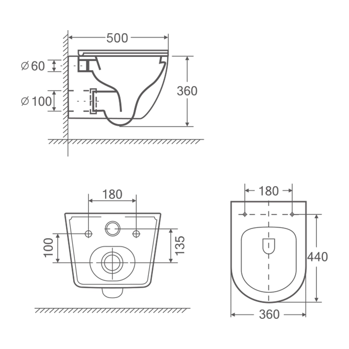 glasvilla Wand WC spülrandlos Schwarz Hänge WC spülrandlos Toilette WC mit Sitz Softclose