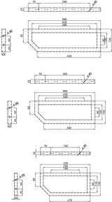 glasvilla Design Wandkonsole aus Edelstahl Waschtisch Halterung WH03