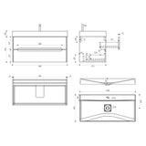 glasvilla Badmöbel-Set  Badezimmermöbel Waschbeckenunterschrank mit Softclose Schubladen inkl. Mineralguss Waschbecken Yoga