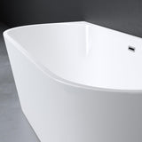 glasvilla Freistehende Badewanne Acryl Oval Acryl-Standbadewanne inkl. Pop Up Ablaufgarnitur Weiß