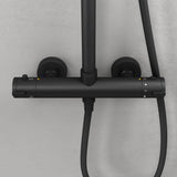 glasvilla Wassersparende Regendusche Wellness-Duschsystem schwarz matt mit rundem Duschkopf (Ø 20cm) Dusch-Set mit Handbrause & Einhebelmischer in zeitloser Optik