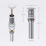 glasvilla Ablaufgarnitur Waschbeckenstöpsel | Waschtisch Stöpsel für alle DIN-Waschbecken