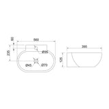 glasvilla Waschbecken Aufsatzwaschbecken Hängewaschbecken BTH: 56x39,5x12,5cm Weiß aus Keramik inkl. Nano-Beschichtung Brüssel899