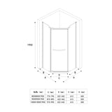 glasvilla Fünfeck-Duschkabine mit Duschtasse Duschwand Echtglas ebenerdige Montage möglich 8mm ESG Dusche Ravenna08