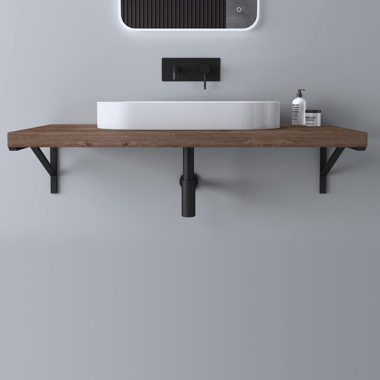 glasvilla Design Wandkonsole aus Edelstahl Waschtisch Halterung WH02