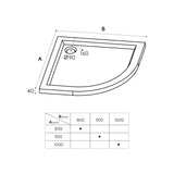 glasvilla Duschwanne Duschtasse aus Sanitäracryl Viertelkreis Faro3