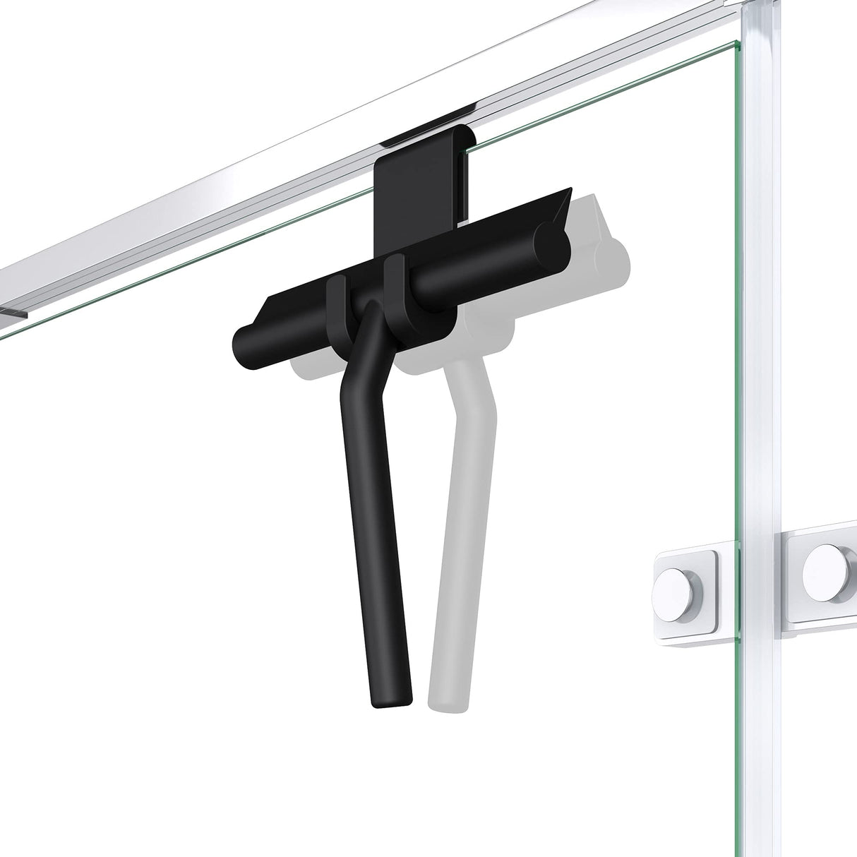 glasvilla Duschabzieher schwarz matt inkl. Aufhänger Silikon Abzieher 19x21cm (LxB) Badezimmer Scheibenabzieher