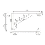glasvilla Design Wandkonsole aus Edelstahl Waschtisch Halterung WH02