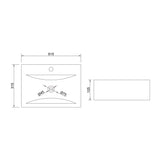 glasvilla Lavabo Suspendido sobre Encimera Baño | Rectangular | Blanco Brillante | 62x32x12cm | Cerámica | 1 Orificio para Grifo Brüssel118G