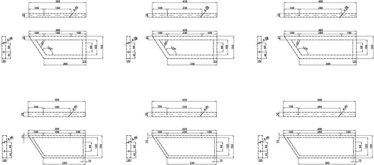 glasvilla Design Wandkonsole aus Edelstahl Waschtisch Halterung Regalträger Regalhalter WH04