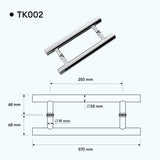 glasvilla Türgriff Zimmertürknopf Duschtürgriff Stangengriff Glastürgriffe Stoßgriff