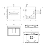 glasvilla Badmöbel-Set  Badezimmermöbel Waschbeckenunterschrank mit Softclose Schubladen inkl. Mineralguss Waschbecken Yoga