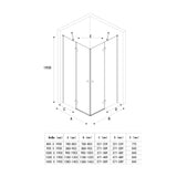 glasvilla  Eckeinstieg Duschkabine Duschabtrennung Klarglas 6mm ESG-Sicherheitsglas & Lotuseffekt 2 Pendeltüren  R01k