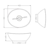 glasvilla Waschbecken Aufsatzwaschbecken Waschschale aus Keramik mit Nano-Versiegelung Brüssel205