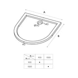 glasvilla Duschtasse Duschwanne aus Acryl Form: Halbkreis Faro4