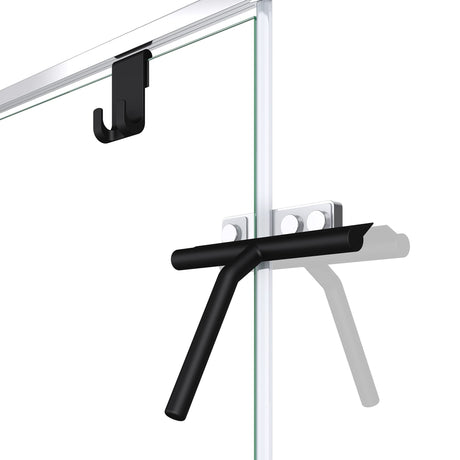 glasvilla Duschabzieher schwarz matt inkl. Aufhänger Silikon Abzieher 19x21cm (LxB) Badezimmer Scheibenabzieher