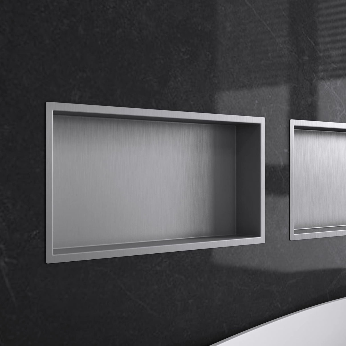 glasvilla Duschnische Bad  Wandnische befliesbar aus Edelstahl Duschregal einfache Montage