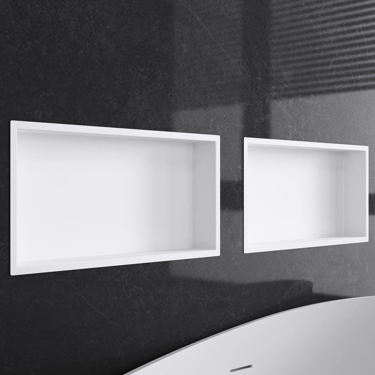 glasvilla Duschnische Bad  Wandnische befliesbar aus Edelstahl Duschregal einfache Montage