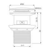 glasvilla Ablaufgarnitur Waschbeckenstöpsel | Waschtisch Stöpsel für alle DIN-Waschbecken