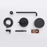 glasvilla Wassersparende Regendusche Wellness-Duschsystem schwarz matt mit rundem Duschkopf (Ø 19cm) Dusch-Set mit Handbrause & Einhebelmischer in zeitloser Optik