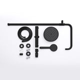 glasvilla Wassersparende Regendusche Wellness-Duschsystem schwarz matt mit rundem Duschkopf (Ø 20cm) Dusch-Set mit Handbrause & Einhebelmischer in zeitloser Optik