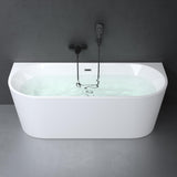 glasvilla Freistehende Badewanne Acryl Oval Acryl-Standbadewanne inkl. Pop Up Ablaufgarnitur Weiß