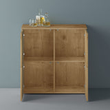 glasvilla Möbel Kommode Aufbewahrungsschrank mit 4 Türen Sideboard Schrank Mehrzweckschrank Schrank04