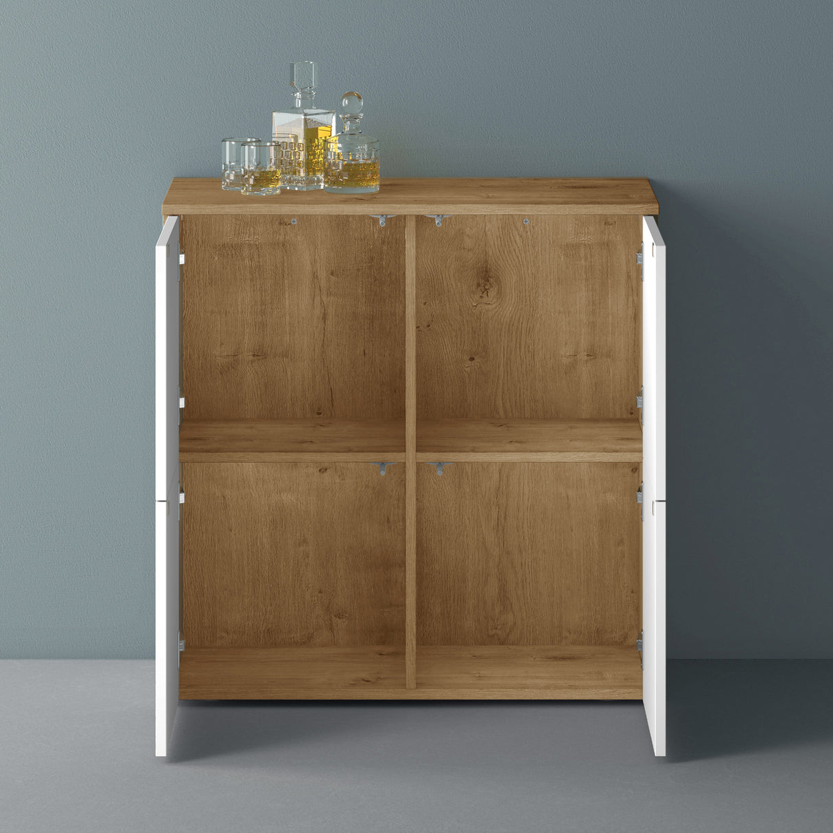 glasvilla Möbel Kommode Aufbewahrungsschrank mit 4 Türen Sideboard Schrank Mehrzweckschrank Schrank04