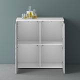 glasvilla Möbel Kommode Aufbewahrungsschrank mit 4 Türen Sideboard Schrank Mehrzweckschrank Schrank04