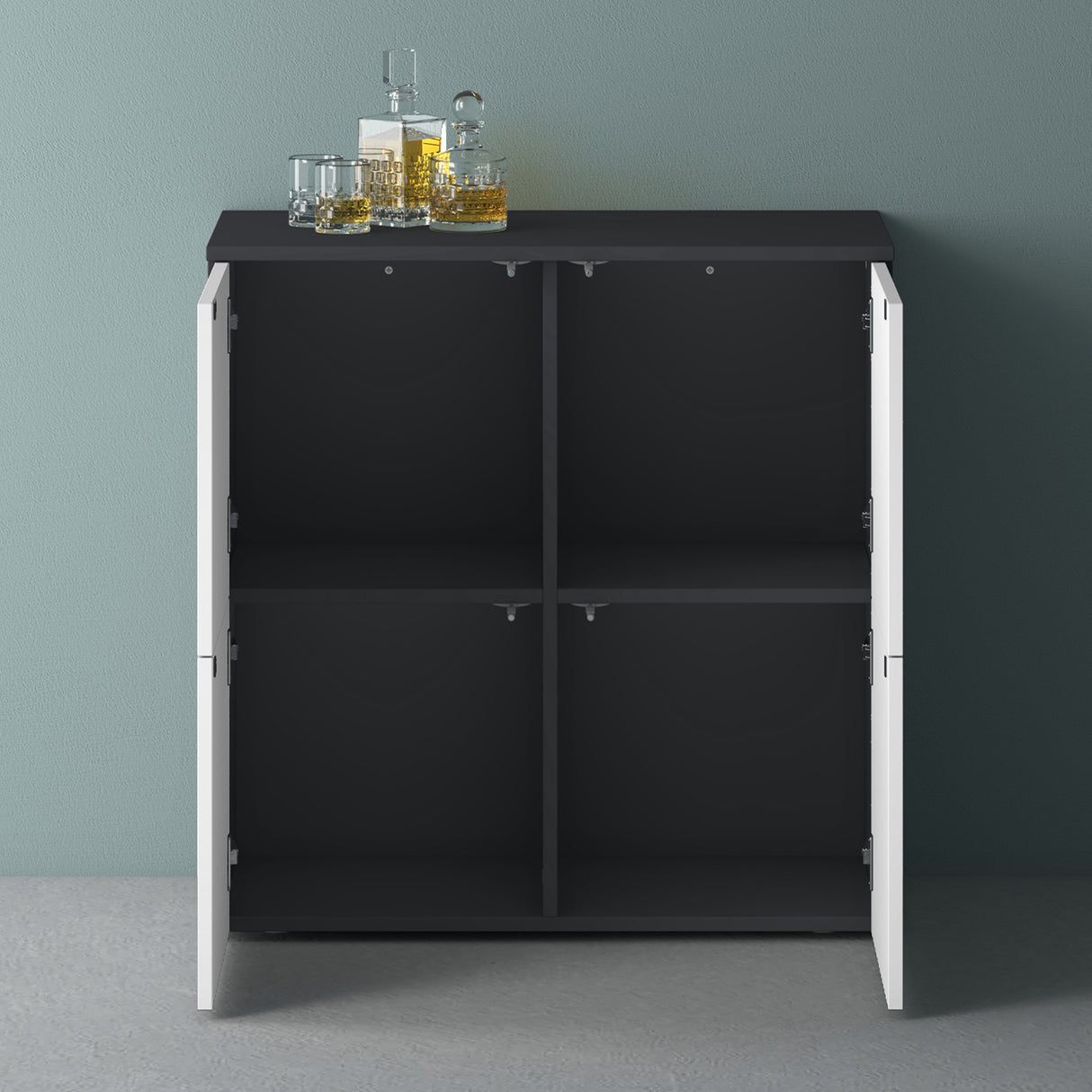 glasvilla Möbel Kommode Aufbewahrungsschrank mit 4 Türen Sideboard Schrank Mehrzweckschrank Schrank04