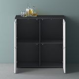 glasvilla Möbel Kommode Aufbewahrungsschrank mit 4 Türen Sideboard Schrank Mehrzweckschrank Schrank04