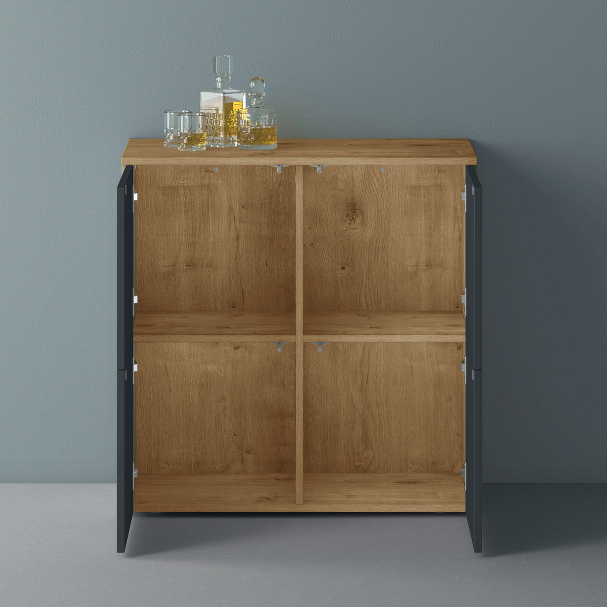 glasvilla Möbel Kommode Aufbewahrungsschrank mit 4 Türen Sideboard Schrank Mehrzweckschrank Schrank04