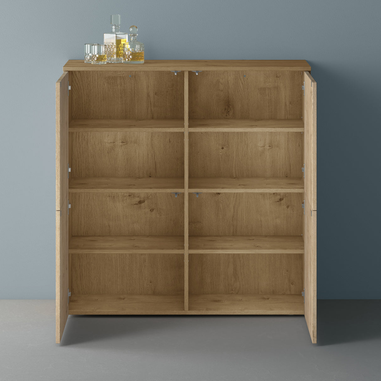 glasvilla Möbel Kommode Aufbewahrungsschrank mit 4 Türen Sideboard Schrank Mehrzweckschrank Schrank04