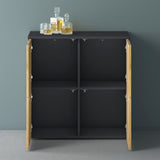 glasvilla Möbel Kommode Aufbewahrungsschrank mit 4 Türen Sideboard Schrank Mehrzweckschrank Schrank04