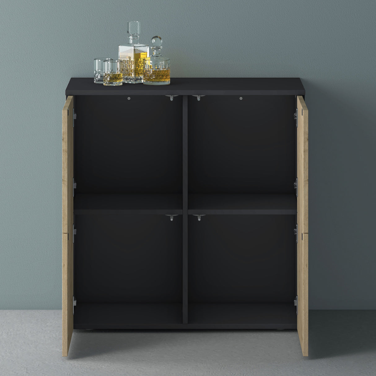 glasvilla Möbel Kommode Aufbewahrungsschrank mit 4 Türen Sideboard Schrank Mehrzweckschrank Schrank04