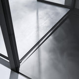 glasvilla Duschkabine Chrom und Schwarz Duschabtrennung mit Drehtür Hebe-Senk-Mechanismus 8mm ESG-Sicherheitsglas Nano-Beschichtung Ravenna66K