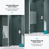 glasvilla Duschtür Nischentür Dusche Duschabtrennung Duschkabine Schwingtür 180° ESG-Sicherheitsglas mit Hebe- und Senkmechanismus Klarglas und Satiniert Streifen Teramo24K+MS D Neu