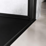 glasvilla Duschtür Nischentür dusche Duschabtrennung Chrom und Schwarz Duschkabine Schwingtür 8mm ESG-Sicherheitsglas mit Nanobeschichtung Hebe-Senk-Mechanismus Klarglas und Milchglas Streifen Teramo36K