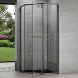 glasvilla Fünfeck-Duschkabine Echtglas 8mm ESG-Sicherheitsglas Edelstahl-Türrahmen Duschabtrennung ebenerdige Montage Ravenna68K