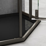 glasvilla Fünfeck-Duschkabine Echtglas 8mm ESG-Sicherheitsglas Edelstahl-Türrahmen Duschabtrennung ebenerdige Montage Ravenna68K