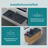 glasvilla Waschbecken Einbauwaschbecken Waschtisch Einbauwaschtisch aus Mineralguss Col02