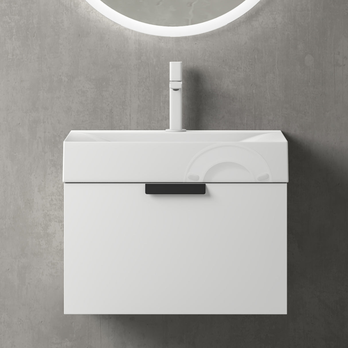 glasvilla Badmöbel-Set mit Soft-Close Schublade Wandmontage inkl. Waschbecken Lonato