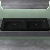 glasvilla Waschbecken Einbauwaschbecken Rechteckige Waschschale aus Mineralguss mit Überlauf Col8