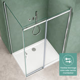galsvilla Cabina de ducha Separación de ducha 8mm vidrio de seguridad con NANO ducha de esquina con puerta corredera Ravenna18
