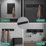 Glasvilla Design – Perchero de pared de madera con 7 ganchos magnéticos abatibles Twigro-01